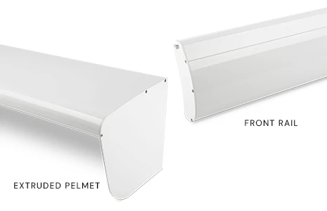 Extruded Pelmet & Front Rail Gutters