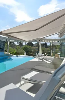 Manyana Folding Arm Awning Canberra | Aurora Window Furnishings