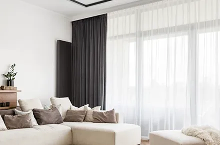 Aurora Designs Double Curtains Canberra: Versatile Australian-made double curtains for Canberra homes. Layered style, light control & insulation with quality fabrics.