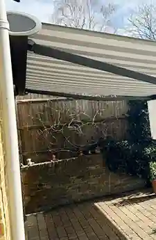 Semina Life awning over garden seating area