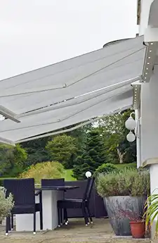 Kubata awning extended outdoors