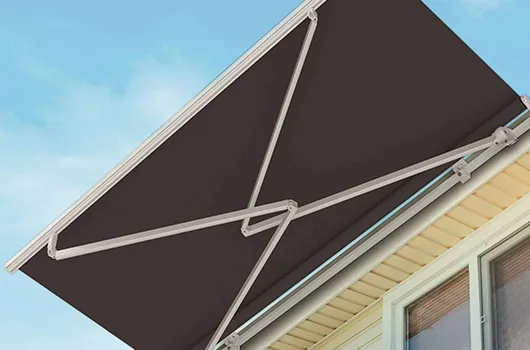 Rosedale folding arm awning by Aurora Window Furnishings Canberra Australia