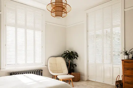 Aurora White Teak Shutters Canberra | Aurora Window Furnishings