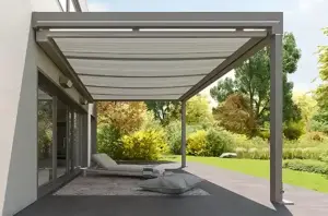 Stylish Sotezza awning over glass roof in Canberra