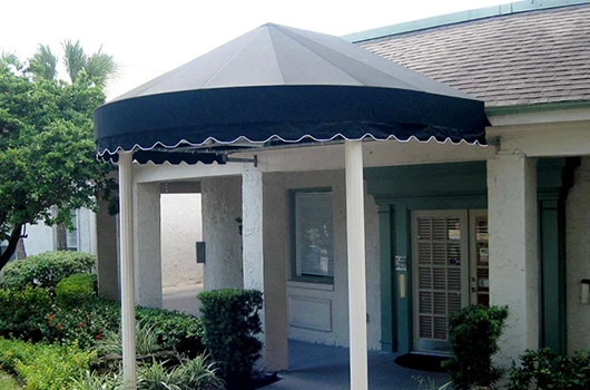 Walkway canopy with heritage-style awning by Aurora Designs