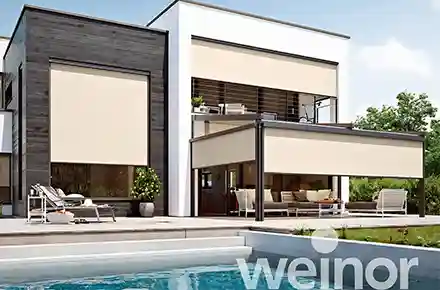 Weinor Vertitex Canberra outdoor zip blinds | Aurora Window Furnishings