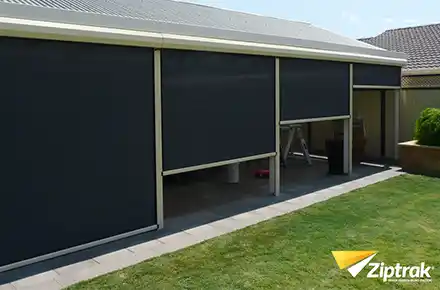 Ziptrak Canberra outdoor zip blinds | Aurora Window Furnishings
