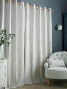 Laura Ashley Slate Blue Cornish Chenille Stripe | Curtain Fabric | Aurora Window Furnishings