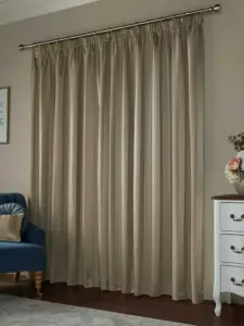 Laura Ashley Truffle Natural Lille Stripe | Curtain Fabric | Aurora Window Furnishings