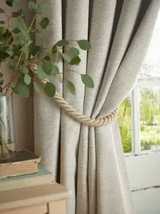 Laura Ashley Truffle Natural Milbourne Herringbone | Curtain Fabric | Aurora Window Furnishings