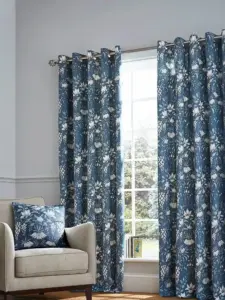 Laura Ashley Dark Seaspray Blue Parterre | Curtain Fabric | Aurora Window Furnishings