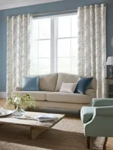 Laura Ashley Blue Pussy Willow | Curtain Fabric | Aurora Window Furnishings
