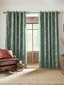 Laura Ashley Fern Green Pussy Willow | Curtain Fabric | Aurora Window Furnishings