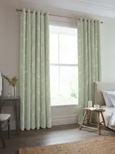Laura Ashley Moss Green Pussy Willow | Curtain Fabric | Aurora Window Furnishings