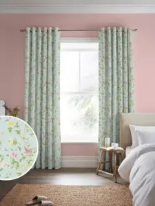 Laura Ashley Duck Egg Green Summer Palace | Curtain Fabric | Aurora Window Furnishings
