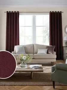 Laura Ashley Burgundy Swanson | Curtain Fabric | Aurora Window Furnishings