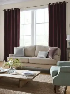 Laura Ashley Burgundy Swanson | Curtain Fabric | Aurora Window Furnishings