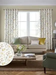 Laura Ashley Pale Gold Wild Meadow | Curtain Fabric | Aurora Window Furnishings