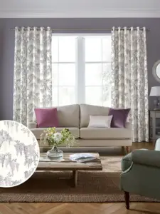 Laura Ashley Coral Lavender Wisteria | Curtain Fabric | Aurora Window Furnishings