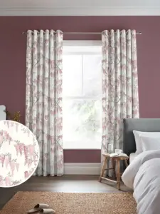 Laura Ashley Coral Pink Wisteria | Curtain Fabric | Aurora Window Furnishings