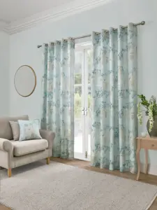 Laura Ashley Duck Egg Blue Wisteria | Curtain Fabric | Aurora Window Furnishings