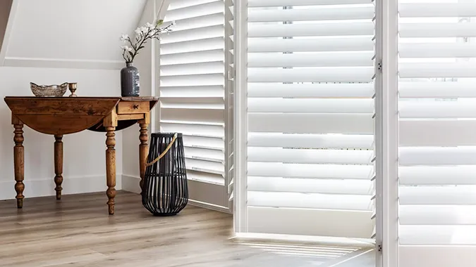 Lightweight and strong Aurora White Teak shutters