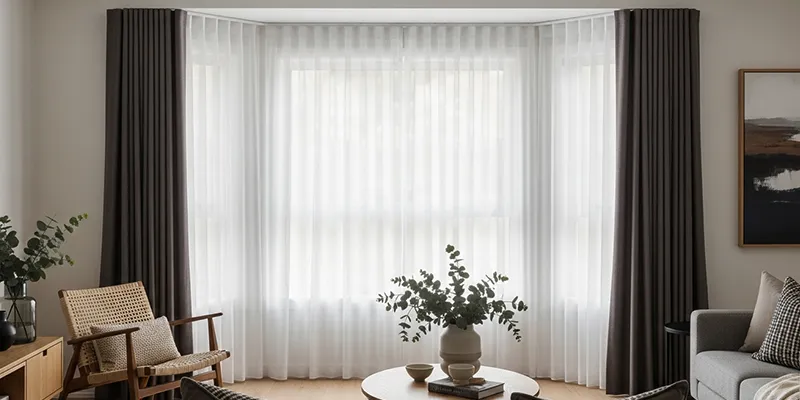 bay window curtains Canberra | Aurora Window Furnishings
