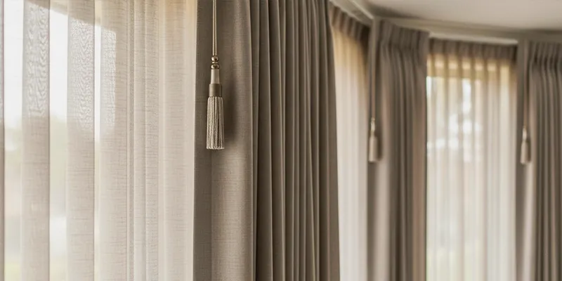 bay window curtain panels Canberra | Aurora Window Furnishings
