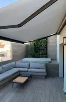 Rosedale folding arm awning by Aurora Window Furnishings Canberra Australia