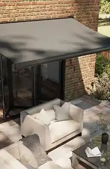 Rosedale folding arm awning by Aurora Window Furnishings Canberra Australia