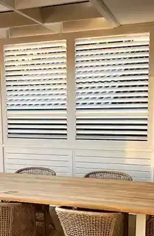 Energy-efficient shutters on a residential exterior