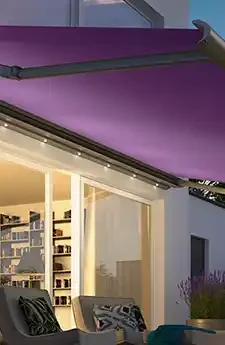 Folding arm awning by Weinor, providing stylish sun protection
